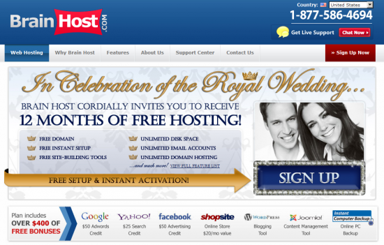 BrainHost Homepage
