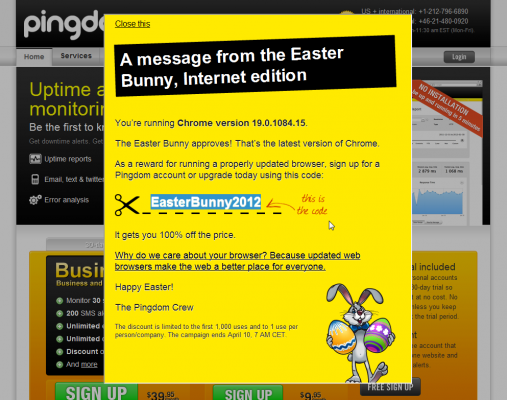Pingdom website